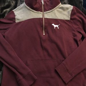 VS PINK half zip maroon sweater